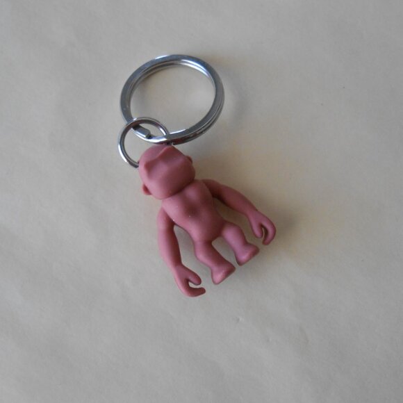 KIPLING Rosy Brown Rubber Small Monkey Keychain Keyring Bag Charm NWOT - Picture 4 of 7